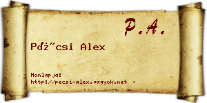 Pécsi Alex névjegykártya