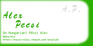 alex pecsi business card
