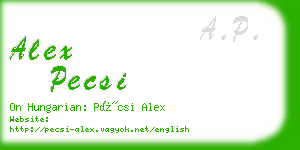 alex pecsi business card